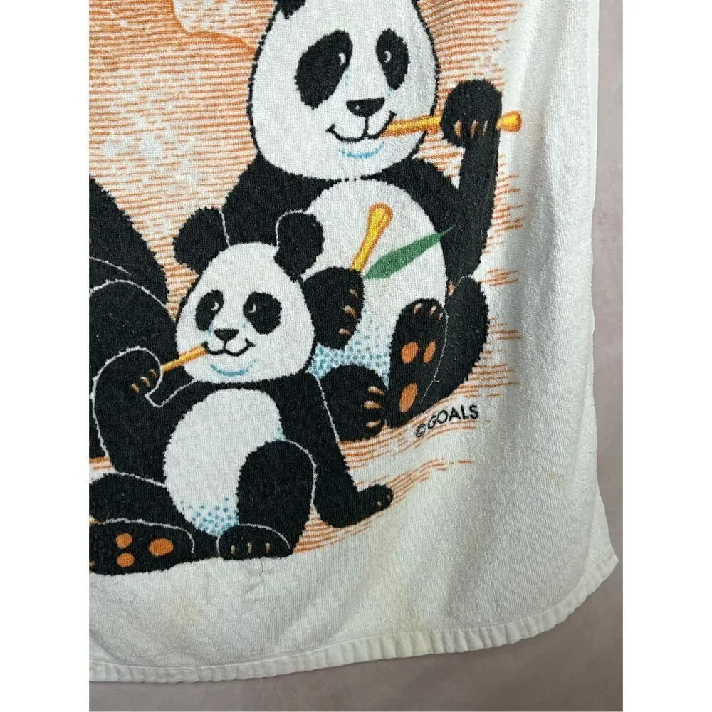 Vintage Beach Towel Pandas